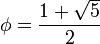 Описание: phi=frac{1 + sqrt{5}}{2}